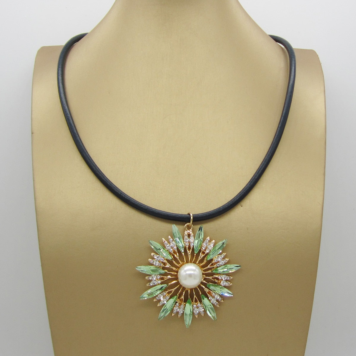 Collier Sunflower Colorful Pendant Necklace High Quality Crystal Necklace for Women