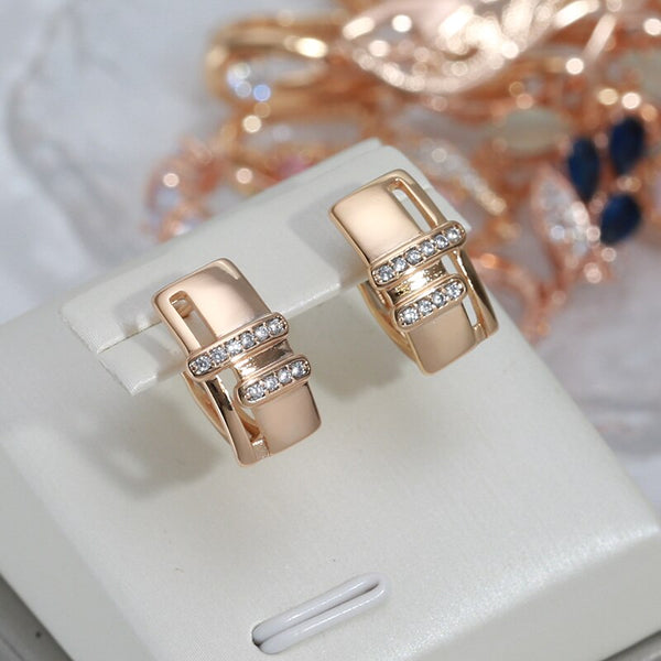 Minimalist Square Geometric Double Zircon Earrings for Women