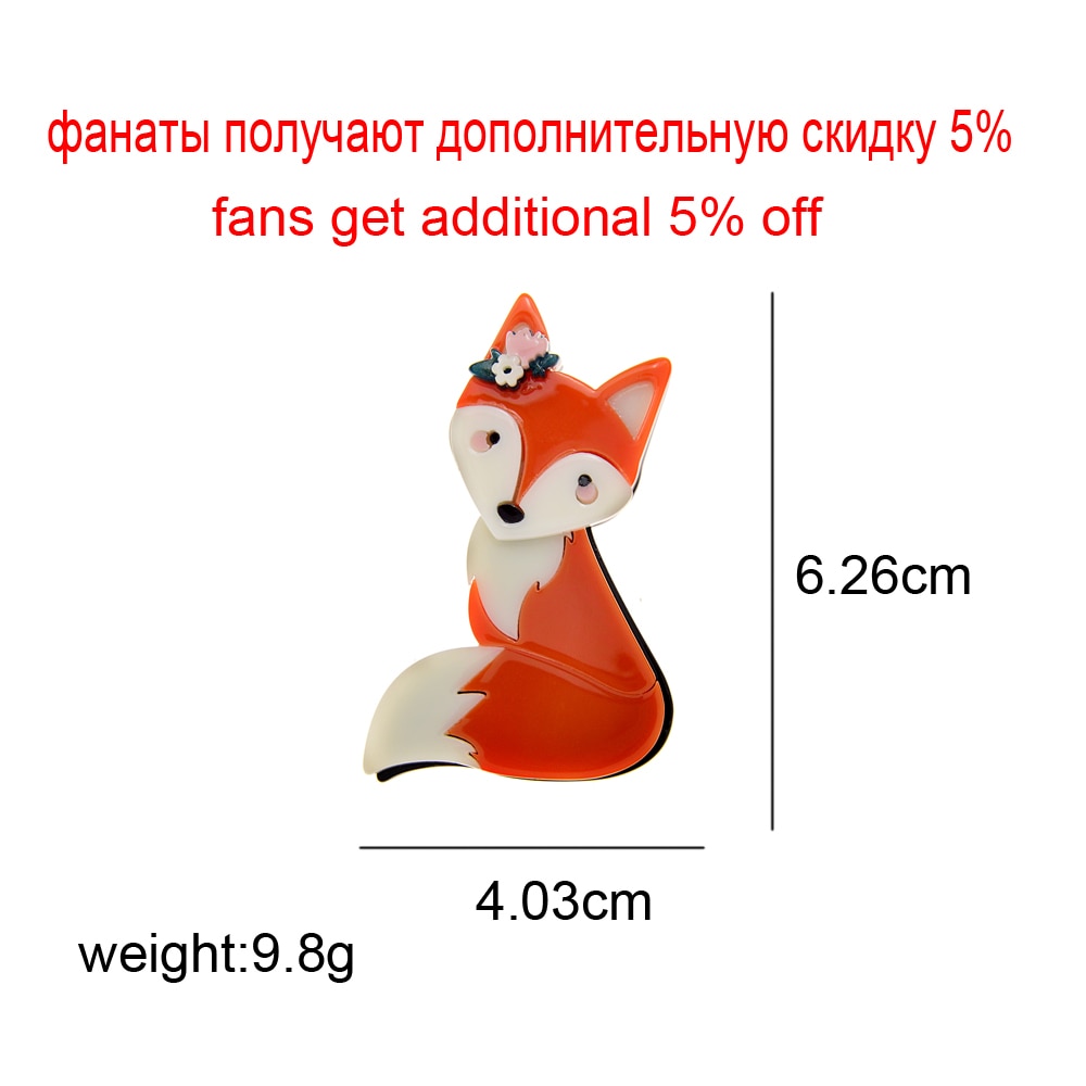 Acrylic Fox Brooches For Women