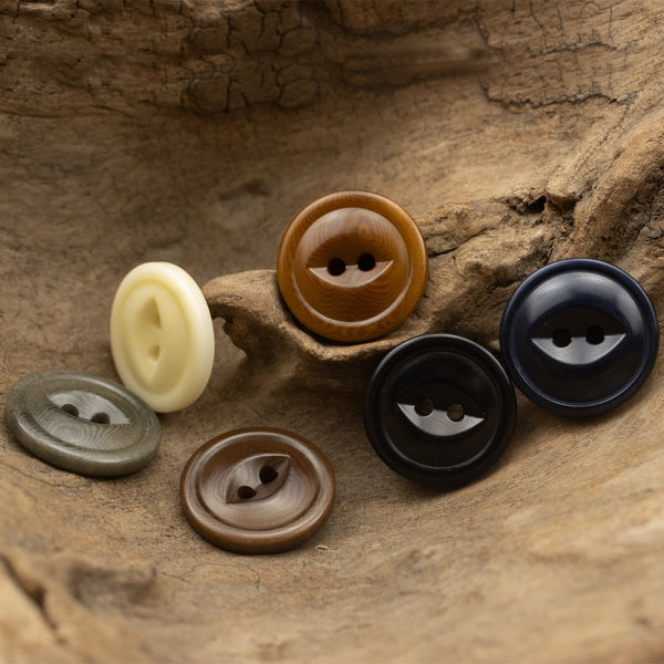 10pcs Fish Eye Natural Corozo Buttons Two Hole Button Cotton Linen Suit Vest Buttons