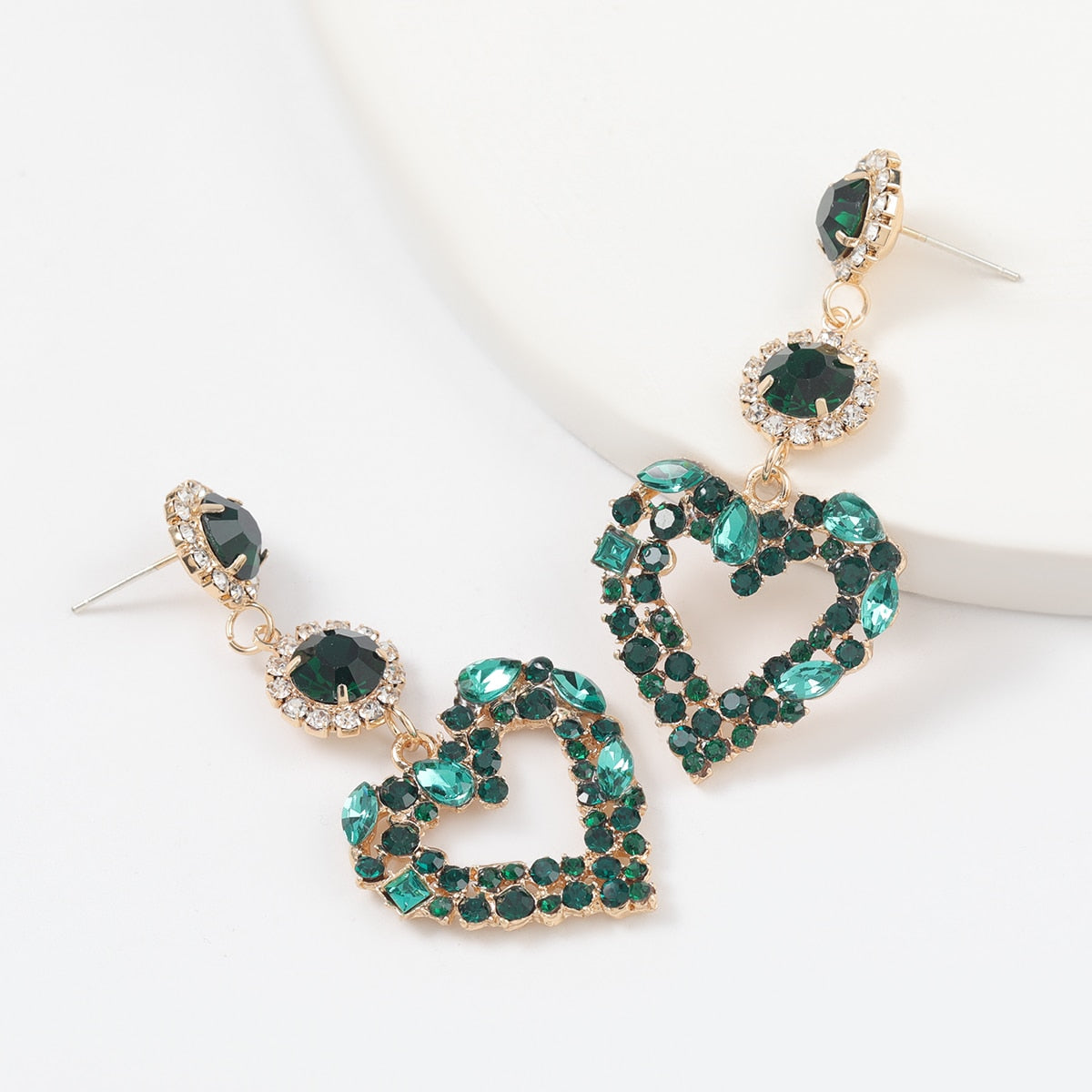 Fashion Simple Metal Color Rhinestone Geometric Earrings