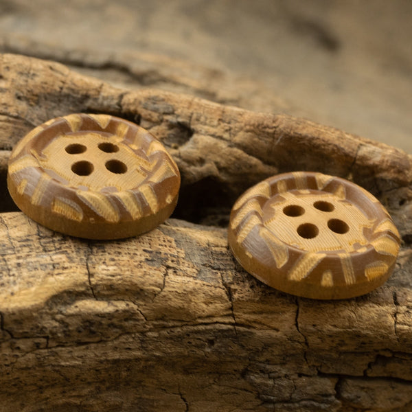 12pcs Solid Decorative Round Wooden Button