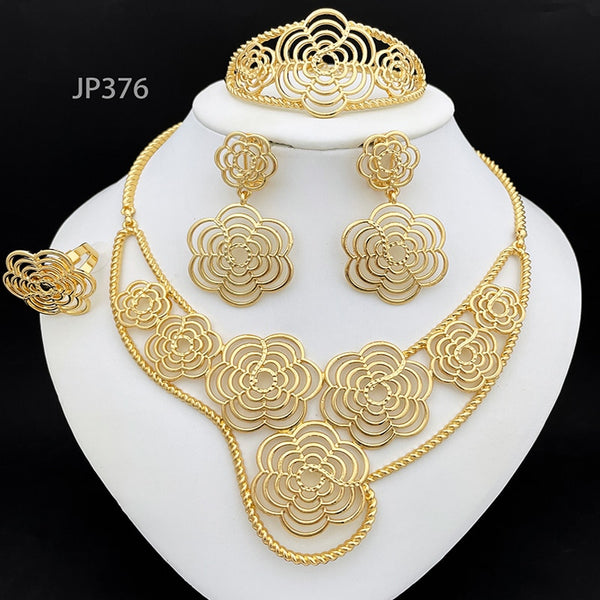 Fashion Jewelry Jewelry Sets For Women Gold Color Necklace Earring Sets