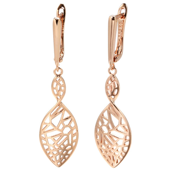 Fashion Spiral Geometric Hollow Pattern Women Drop Earrings