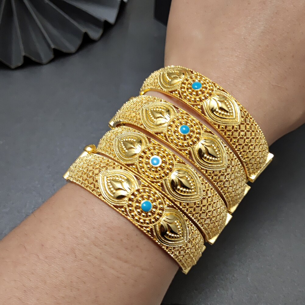 lady Luxury Bangles Dubai Gold Color Bangles For Women