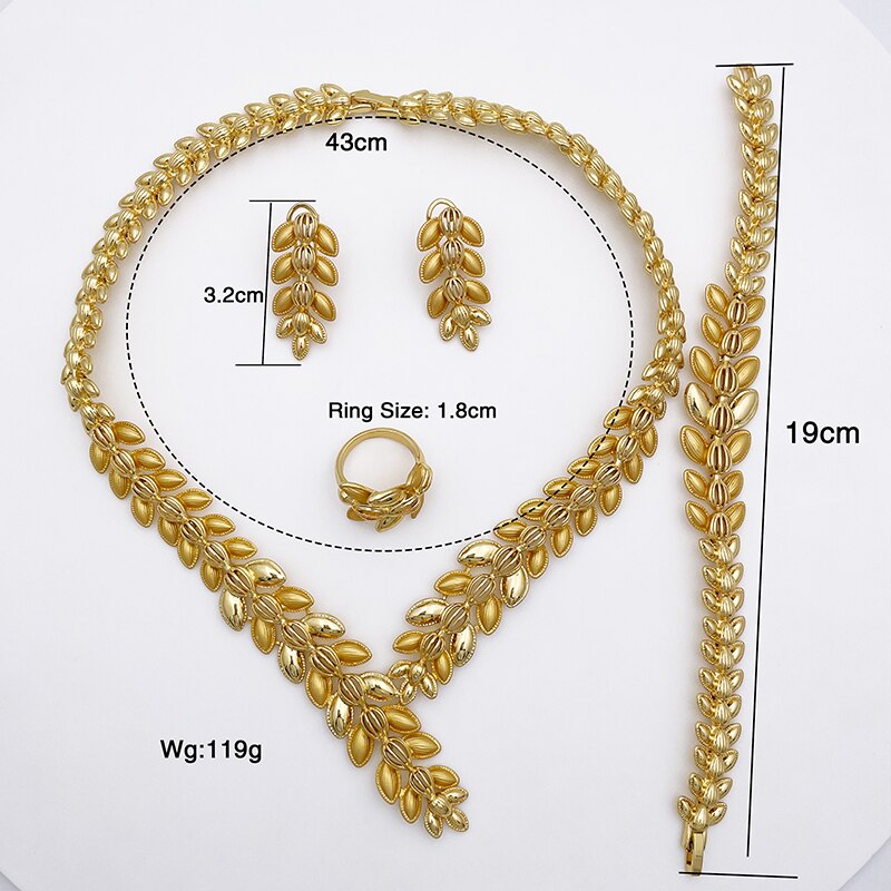 Fashion Jewelry Set African Women Necklace Earrings Bridal Jewelry Set