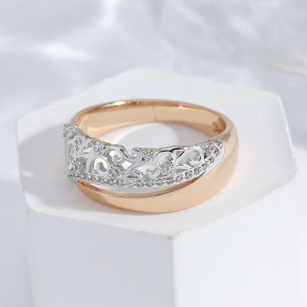 Vintage Silver Color Texture Personality Hollow Zircon Rings for Women