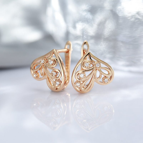 Geometric Hollow Heart Design English Lock Earrings For Women