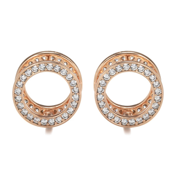 Luxury Double Circle Clip Earrings With Full White Zircon Fashion Drop Earrings