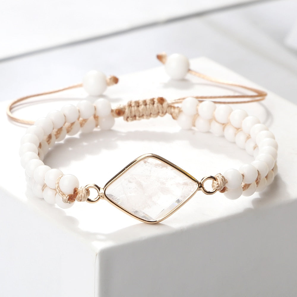 4mm Mini Natural White Howlite Stone Bracelets For Women Men