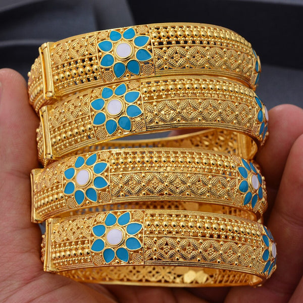 Dripping Bangles Dubai Gold Color Bangles For Women Ethiopian African Party wedding Gifts