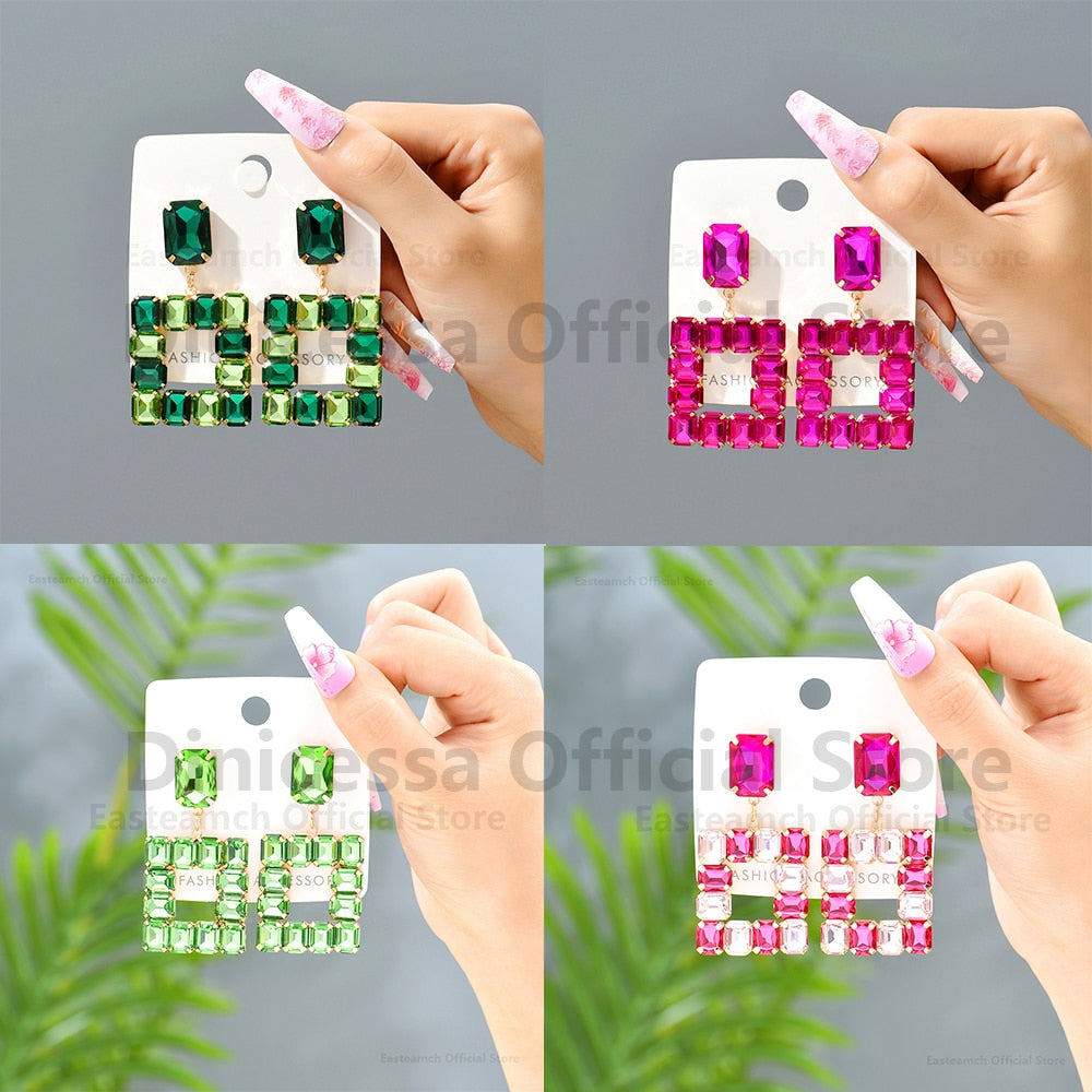 New Square Big Dangle Earrings For Women