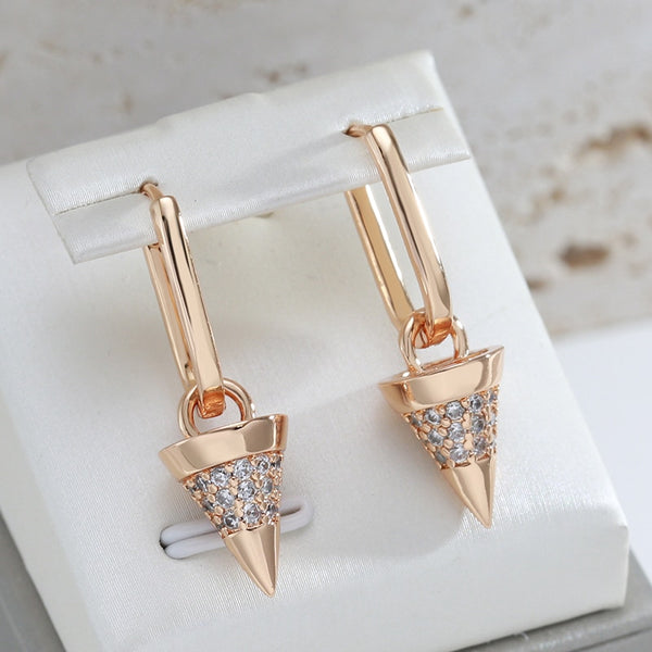 Geometric Taper Pendant Full Zircon English Earrings for Women