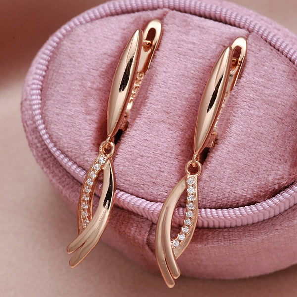 Luxury 585 Rose Gold Drop Earring