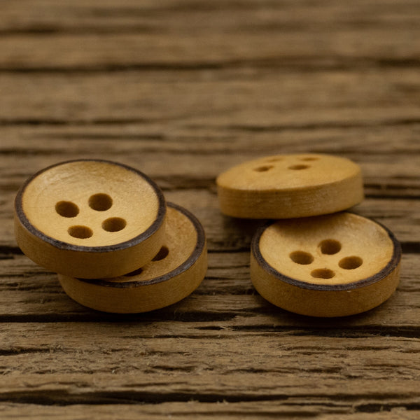 11pcs  4 Hole Solid Wooden Button