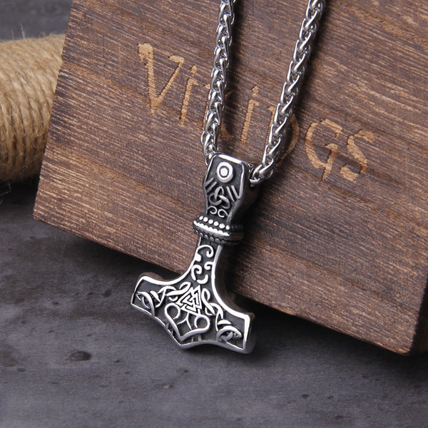 1pcs thor's hammer mjolnir pendant necklace