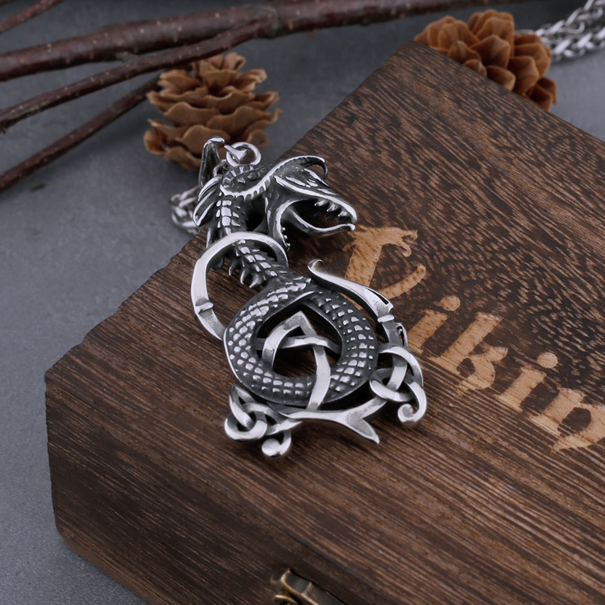 Nordic Viking Retro Dragon Necklace Men's