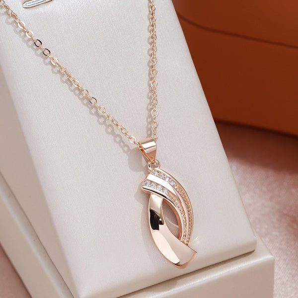 Elegant Geometric Zircon Pendant Necklace for Women