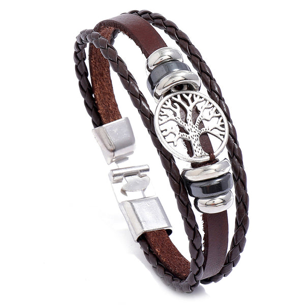 man bracelet Vintage Multi Layered handBraided Leather Bracelets