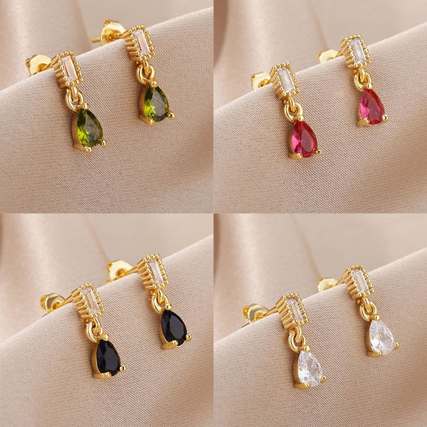 Elegant Colorful Crystal Dangle Earring For Women