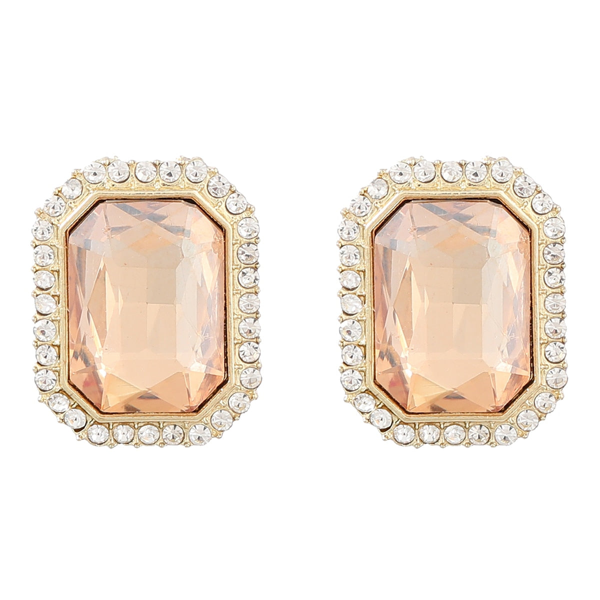 Fashion Metal Rhinestone Round Geometric Earrings Women