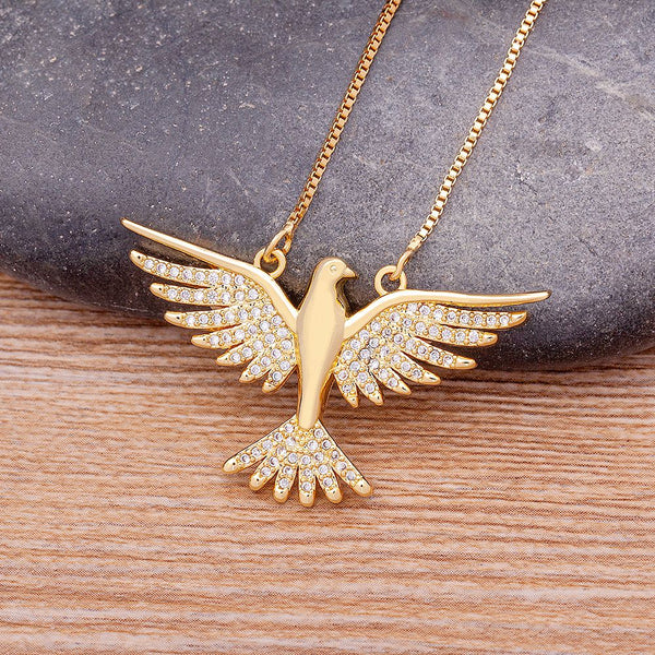 Flying Eagle Vintage Necklace Men Women Bird Pendant