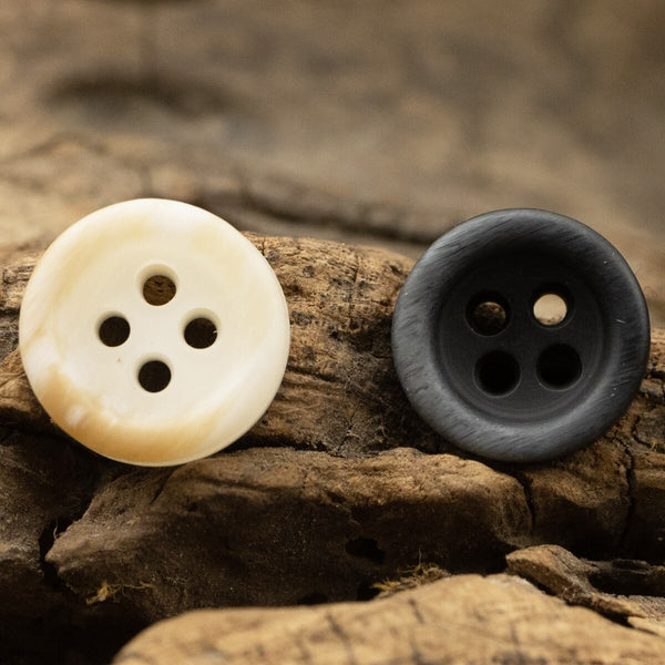 10mm/11.5mm Small Buttons Black White For Shirt Bowl Shape Resin 4 Hole  Bouton