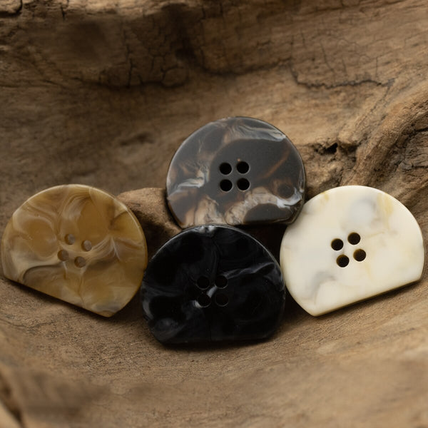 Fanshaped Marble Texture Resin Button