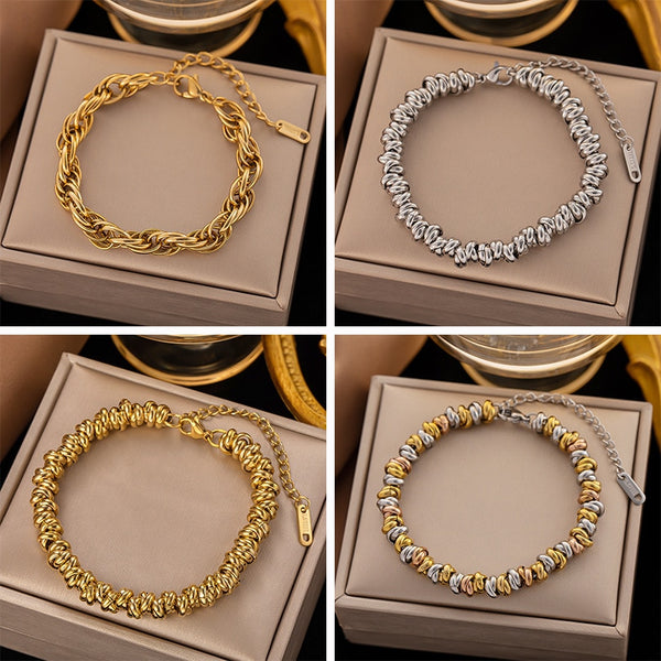 Gold Color Fashion Coarse Chain Bangle Bracelet For Women