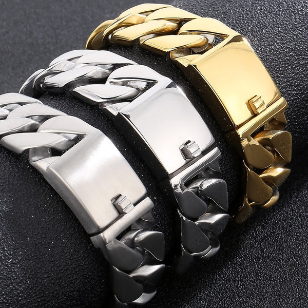 20MM Wide Curb Cuban Chain Man Bracelet for Men