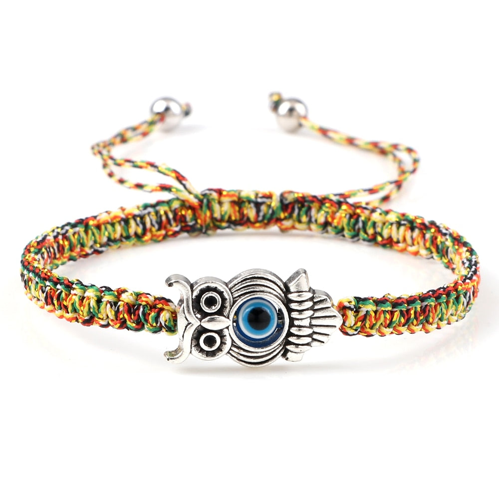 Owl Animal Pendant Braided Bracelets