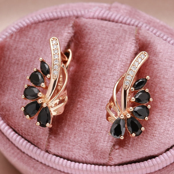 New Design Black Zircon Clip Earrings