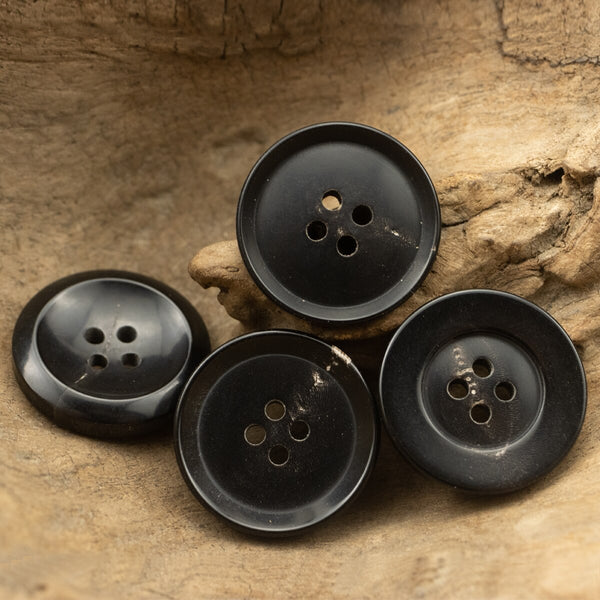 Classic Real Horn Button Set for Suit Jacket Blazer Coat High Quality Wide Rim Natural Buttons