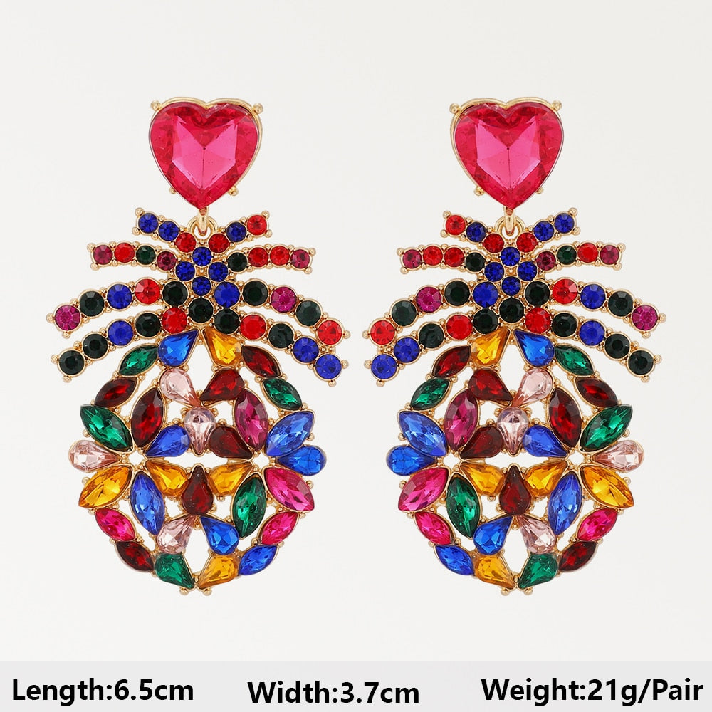 Summer Beach Beads Crystal Geometric Dangle Earrings For Women