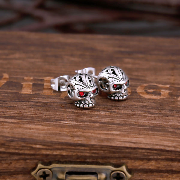 Vintage Skull Stud Earrings For Men and Women Hip Hop Punk Gothic Earrings