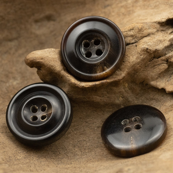 Oxford Black and Brown Genuine Horn Buttons