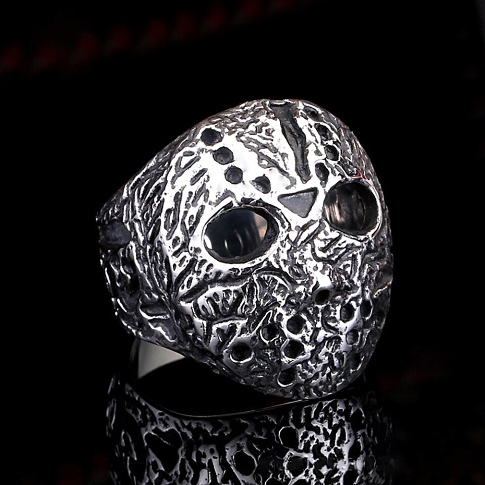 Punk Vintage Black Friday Killer Jason Mask Ring For Men