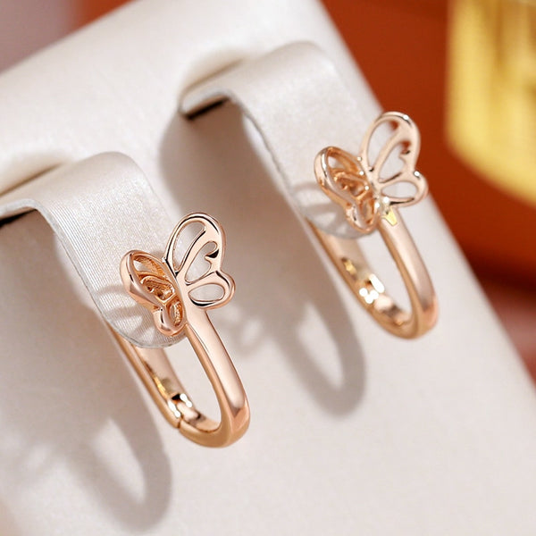 Simple Butterfly Shape Hollow Drop Earrings for Women