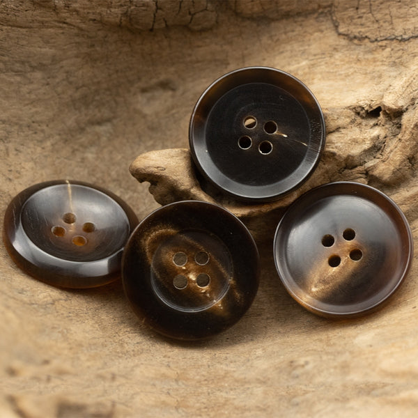 Classic Brown Natural Horn Buttons For  12.5mm-30mm Coat Trouser Coffee Button