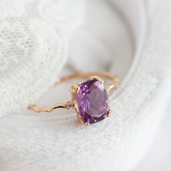 Romantic and elegant Lavender crystal rings for women