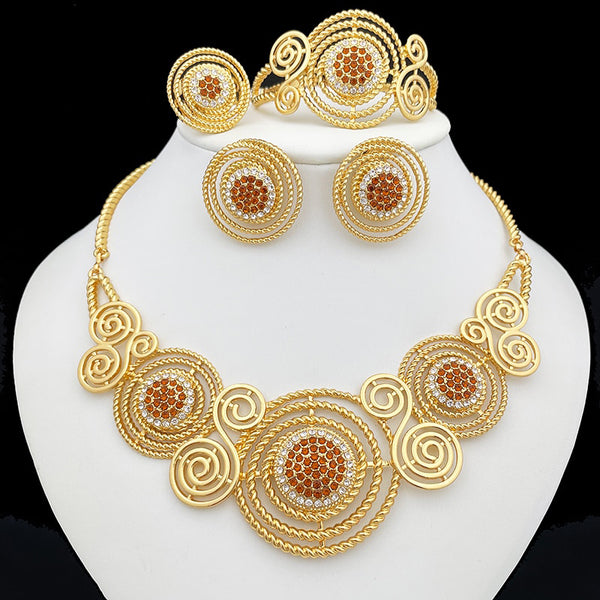 African Jewelry Sets For Women  Large Size Necklace Earrings