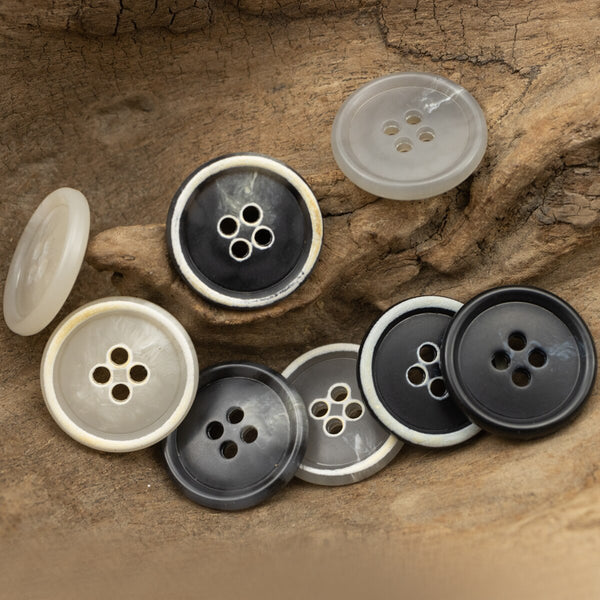 10pcs Round Urea Buttons 4 Hole For Casual Jacket Sweater Shirts Formal Suit Burnt Edge Buttons