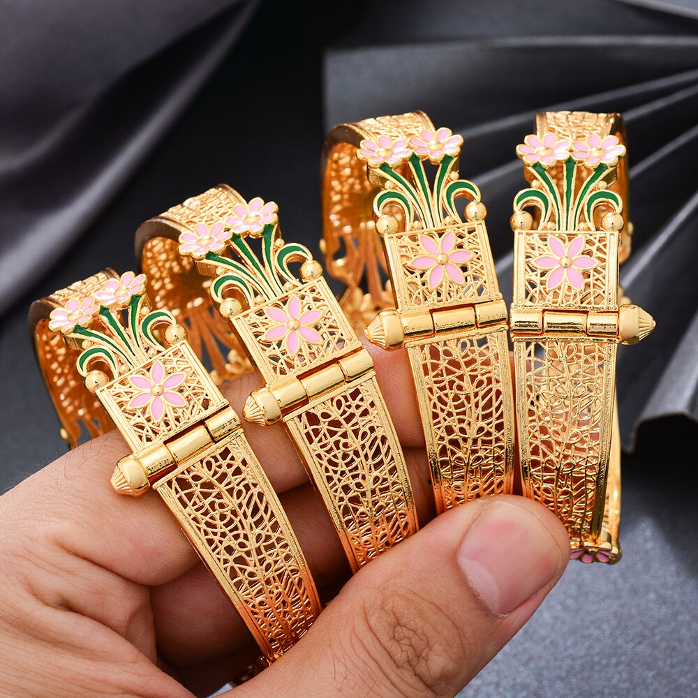 Dubai Gold Color Bangles For Women Girls Dubai Wedding Africa Bridal Bangles