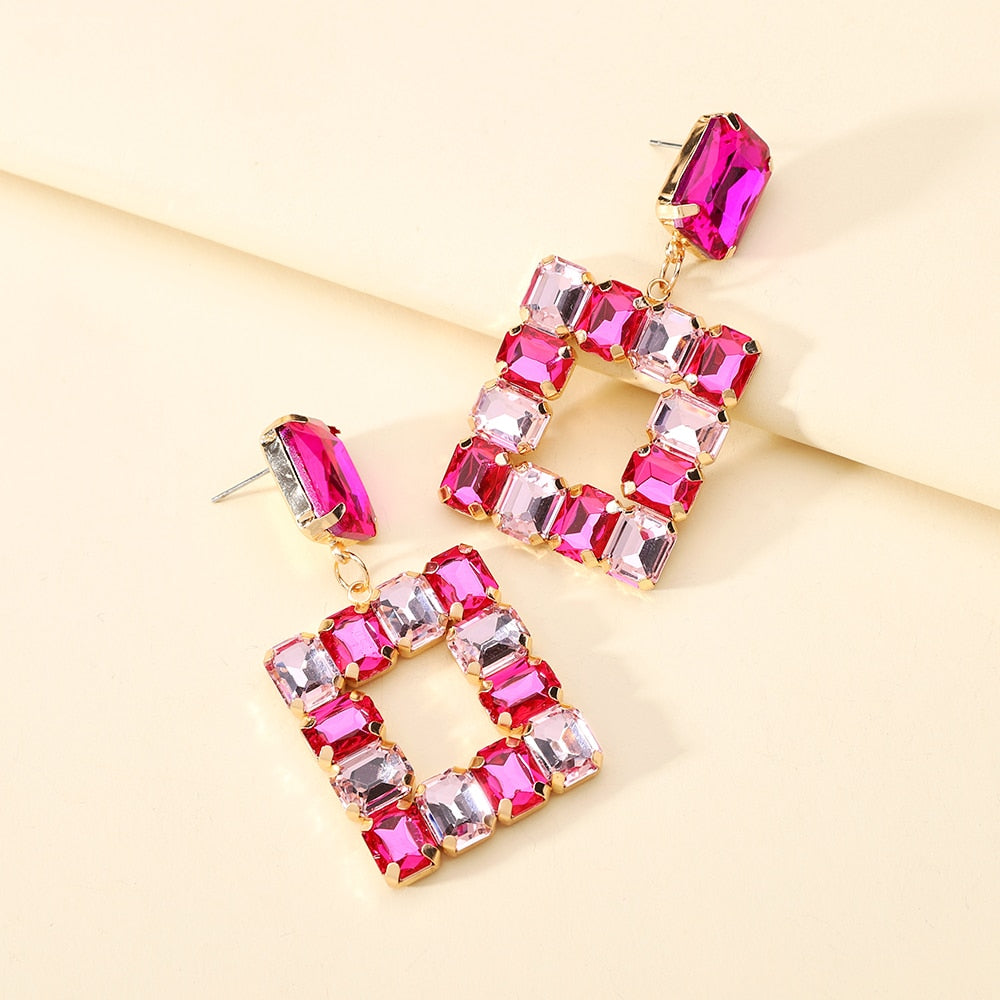 New Square Big Dangle Earrings For Women