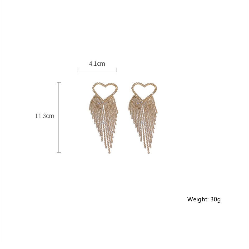 Fashion Long Tassel Rhinestone Drop Earrings for Women