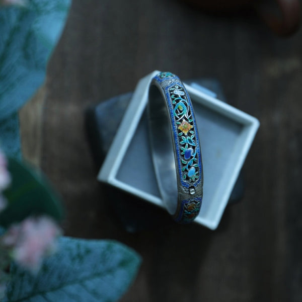 Cloisonne enamel Thai silver 925 silver bracelets for women