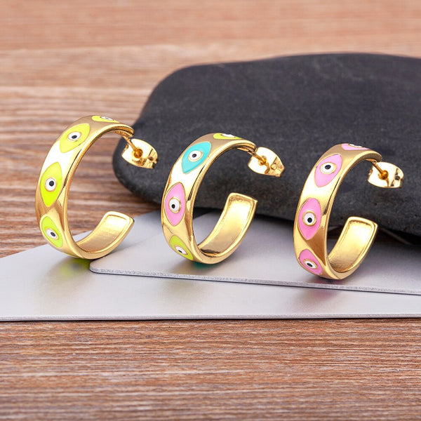 Fashion Enamel Dripping Oil Candy Colors Earrings