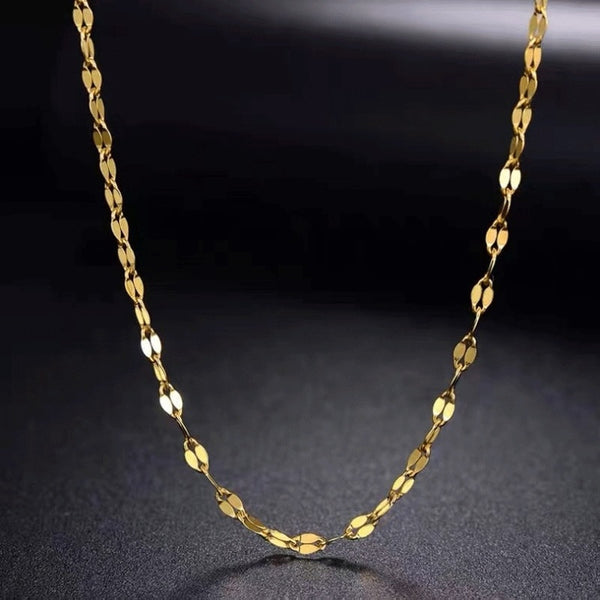 Stainless Steel Necklaces for Women Gold Color Link Chain Choker Delicate Simple Necklace