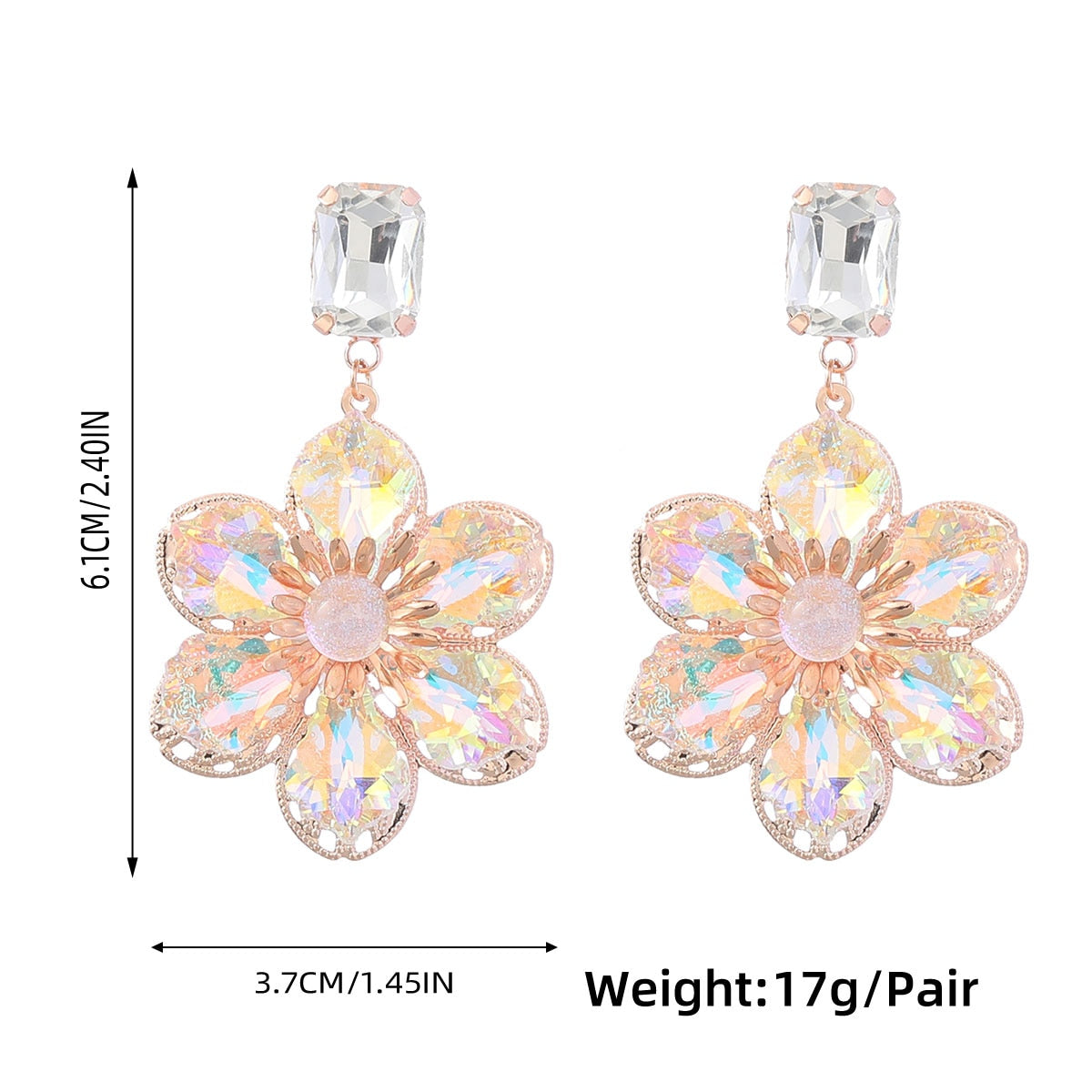 Fashion Metal Flower Geometric Earrings Women