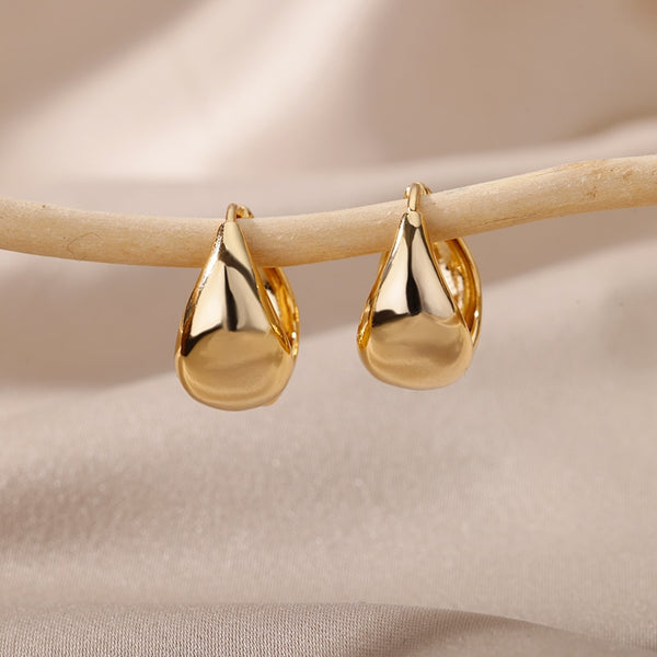 Stainless Steel Chunky Hoop Earrings For Women